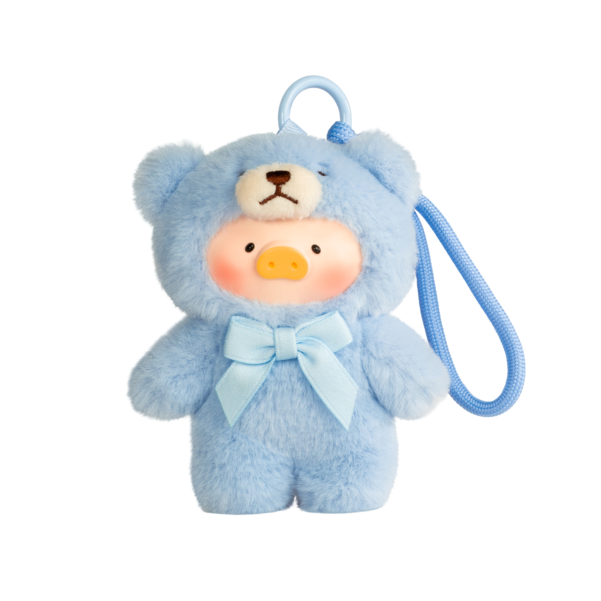 Blue Sky sky-blue Lulu piggy teddy charm with blue bow, Teddy Mini Whispers of Nature