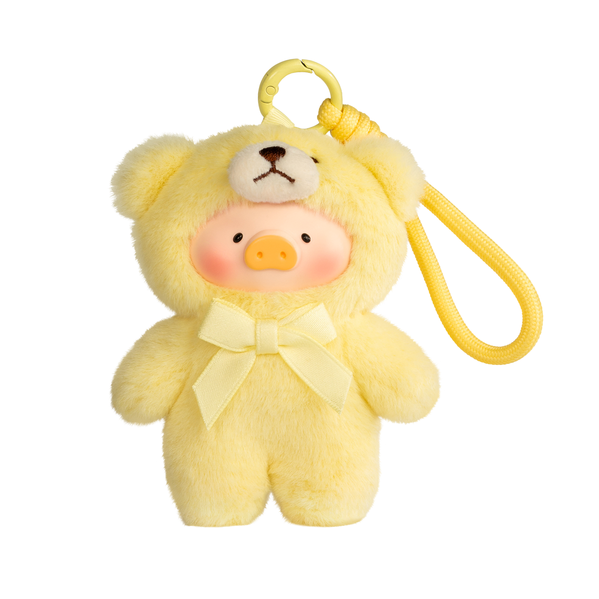 Moonlight pale-yellow Lulu piggy teddy charm with yellow bow, Teddy Mini Whispers of Nature