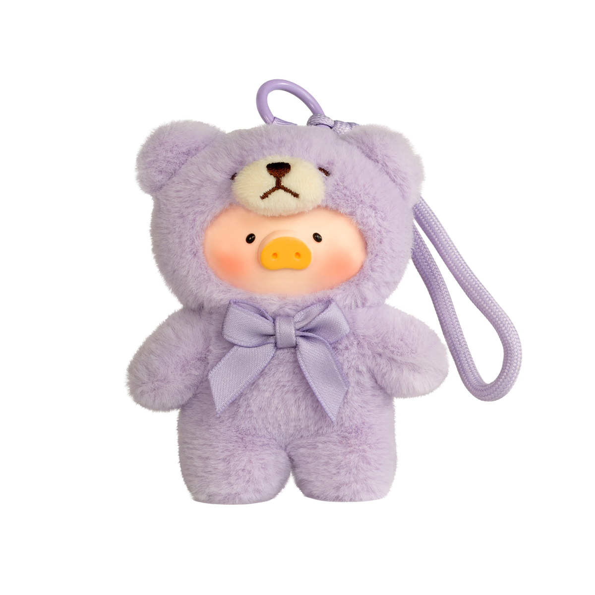 Purple Sky lavender Lulu piggy teddy charm with purple bow, Teddy Mini Whispers of Nature