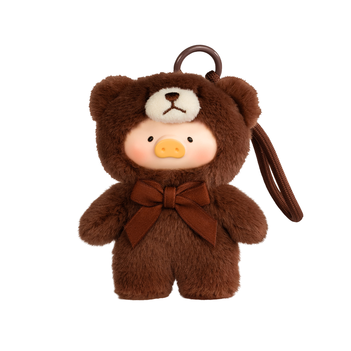 Fruit cocoa-brown Lulu piggy teddy charm with brown bow, Teddy Mini Whispers of Nature