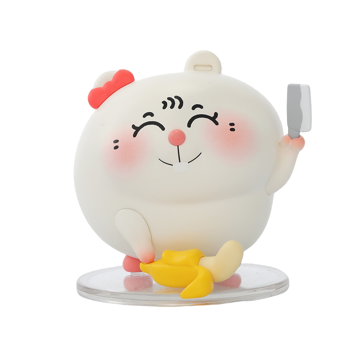 Slice and Play chubby figure with pink clips laughing while holding a cleaver, Meiji and Dashu Blessed Mental State