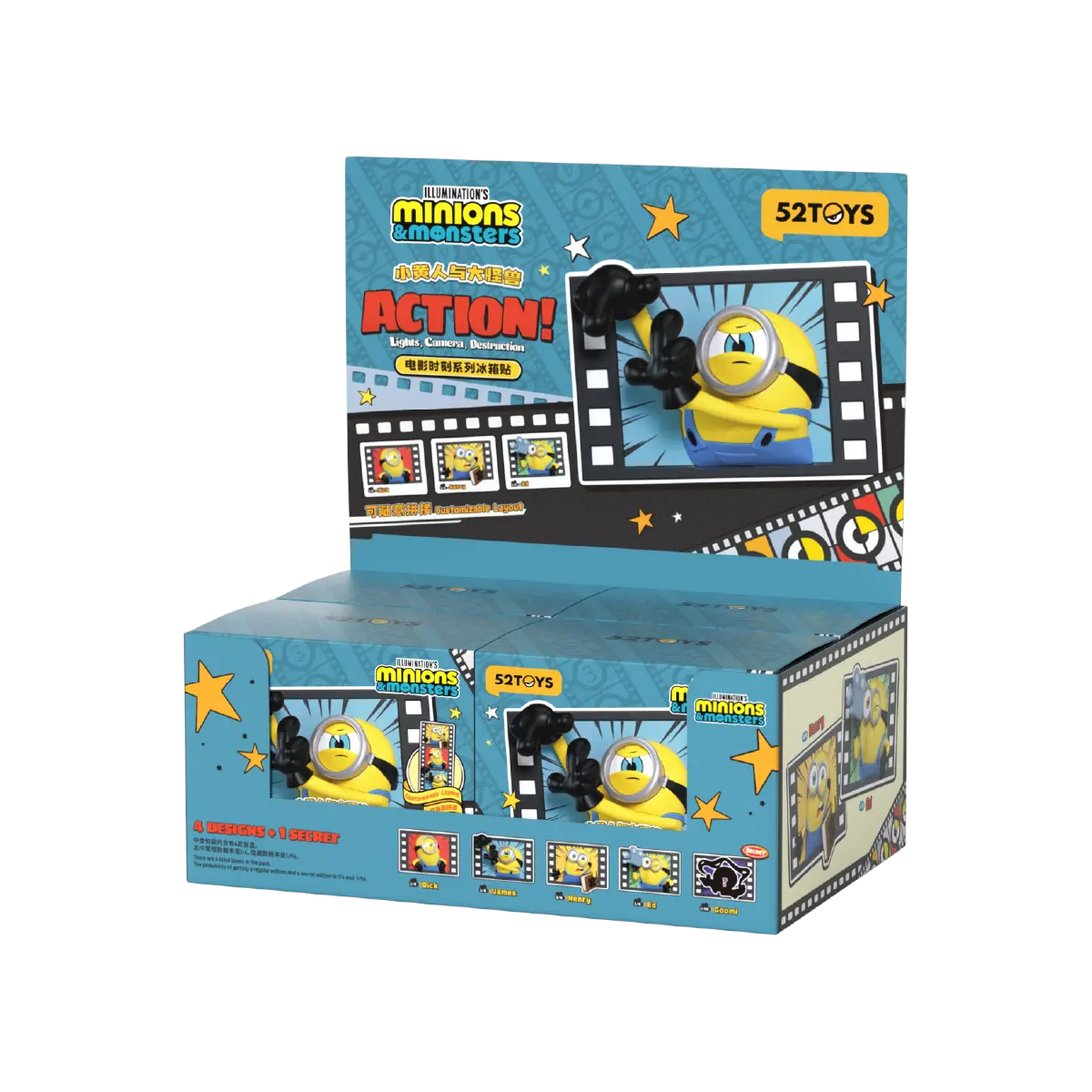 Minions & Monsters Action Series Fridge Magnet full display case