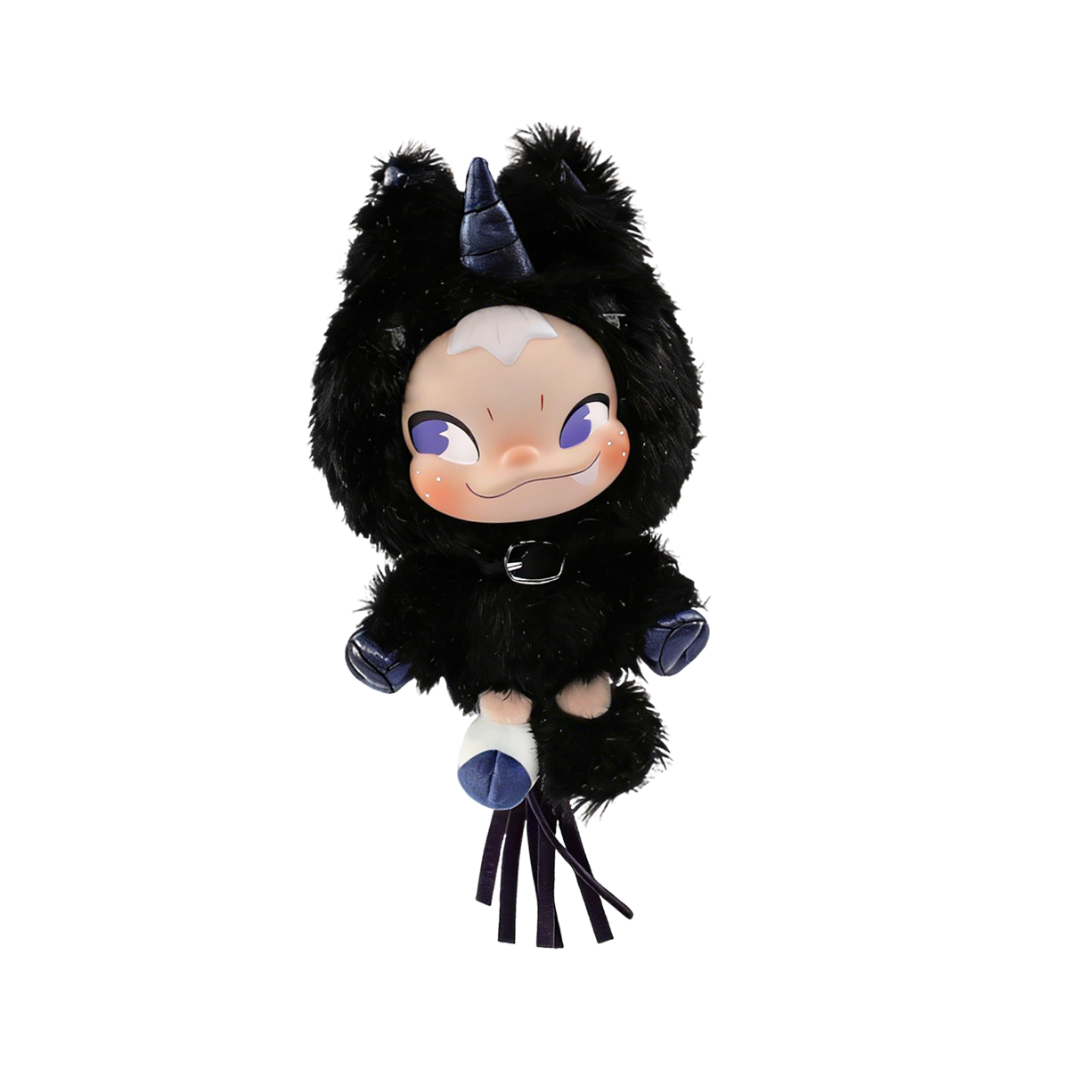 Star Pup grey-and-black puppy-costume NINNIC plush keychain with red star, Different Us series
