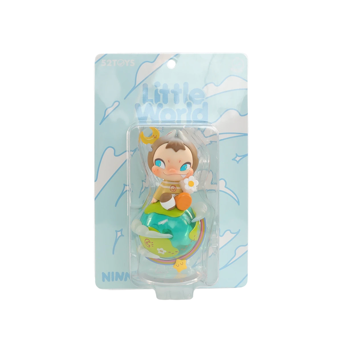 Little World NINNIC figure sealed in blister-card packaging with cloud artwork