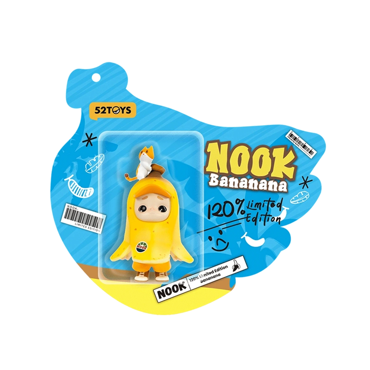 NOOK Bananana 120% figure in blue banana-shaped blister packaging, limited edition