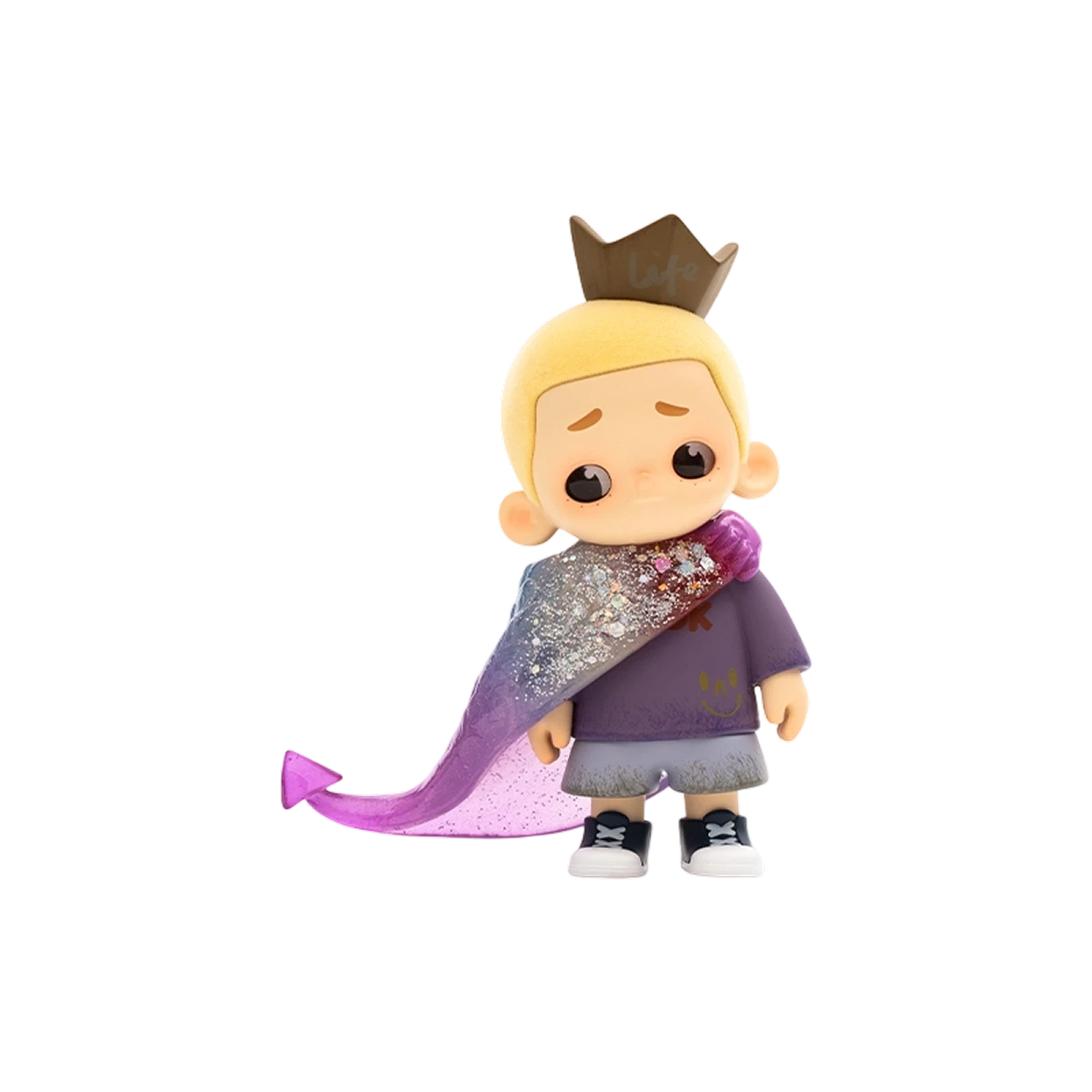 NOOK Dream Cloak 120% figure, crowned little prince in a glittery purple starlight cloak