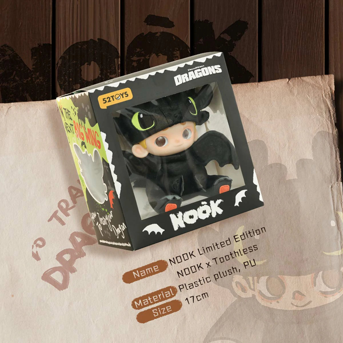 NOOK x Toothless DreamWorks Dragons limited edition figure in window box packaging