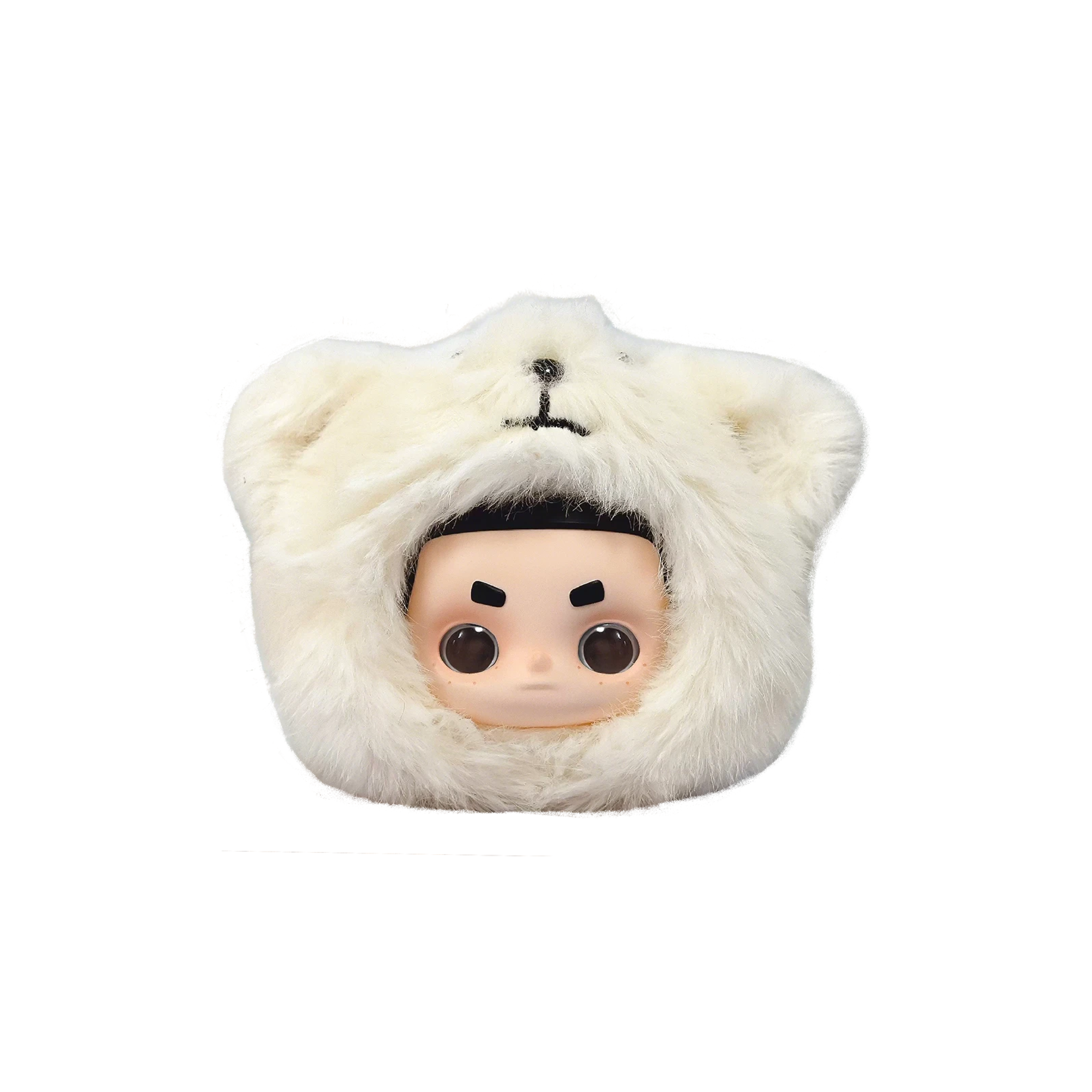 Hedgehog Explorer Nook in a furry brown hedgehog hood with red apple on top, My Date with the Forest