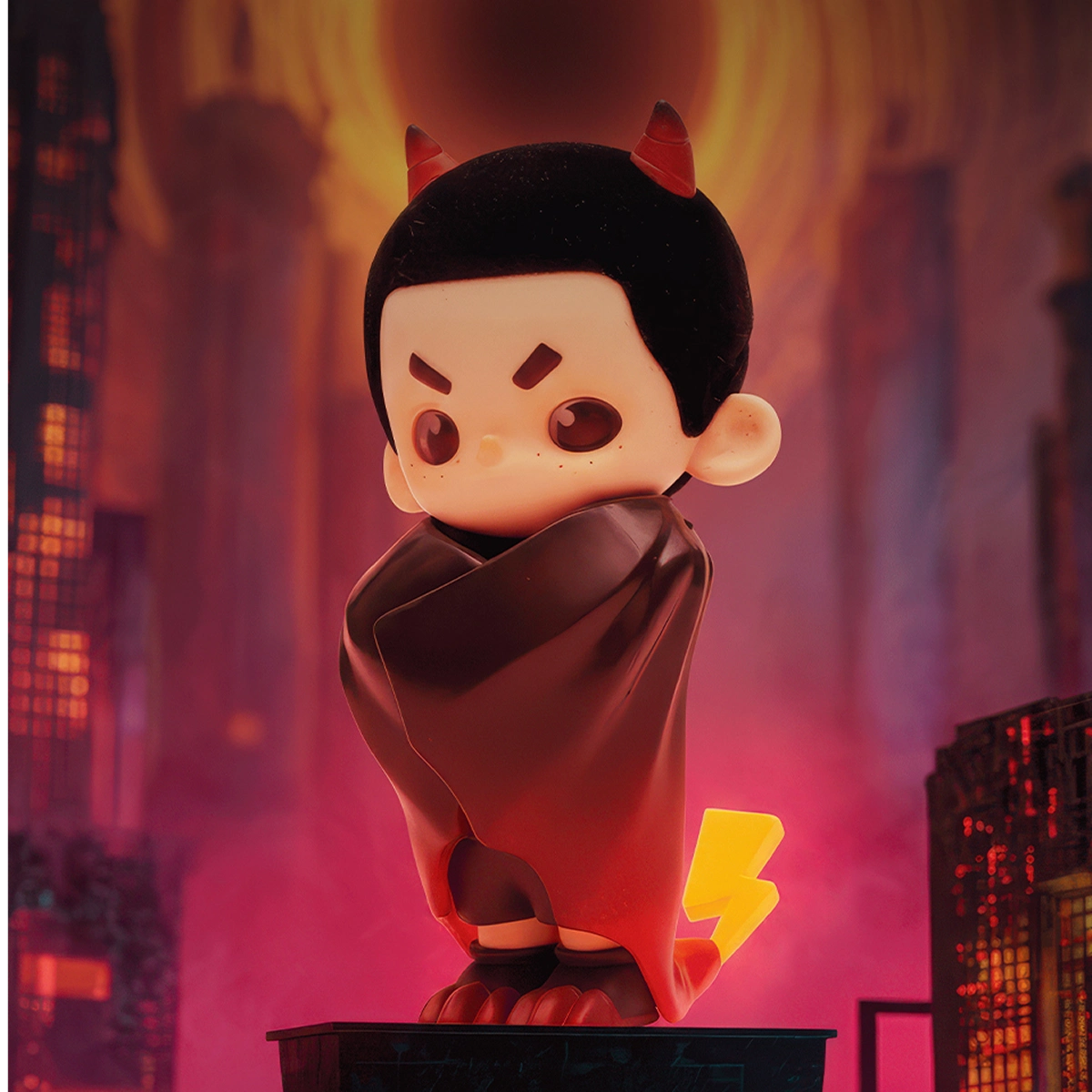 Legend of the Night demon NOOK with red horns and glowing lightning tail, secret My Little Universe At Night