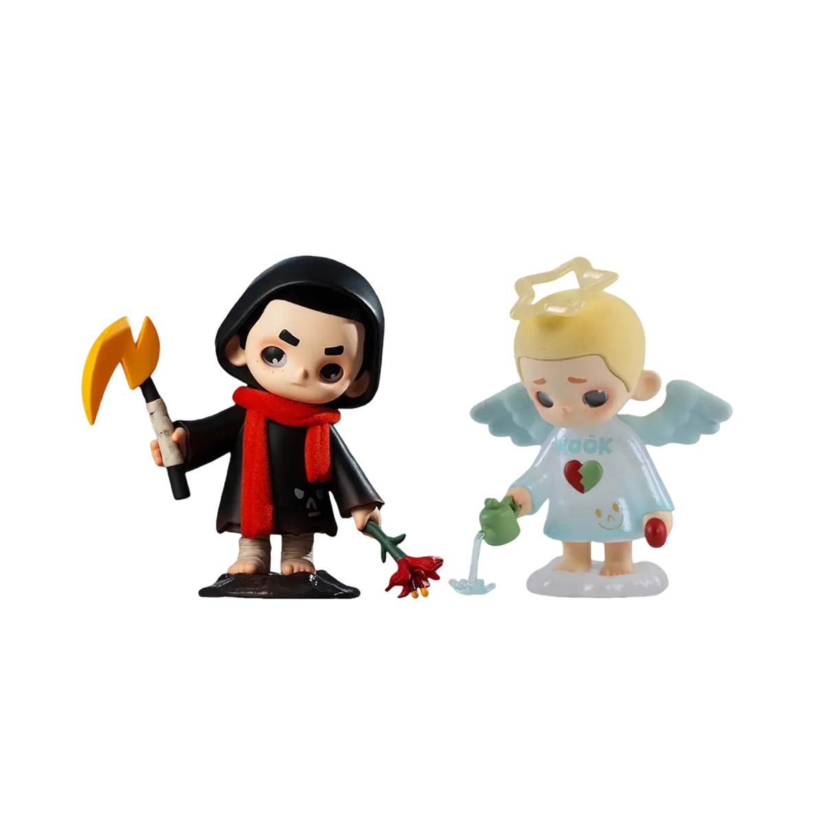 NOOK angel with blonde hair, halo, blue wings and watering can on a cloud base, Angel vs Devil 100% edition