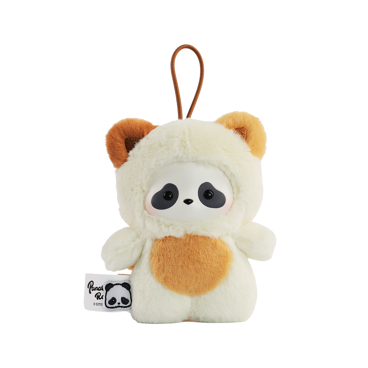 Calico Kitten panda in a white-and-tan cat costume keychain, Panda Roll The Zoo In Hands