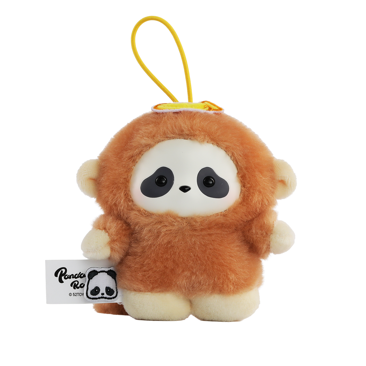 Banana Monkey panda in a brown monkey suit keychain, Panda Roll The Zoo In Hands