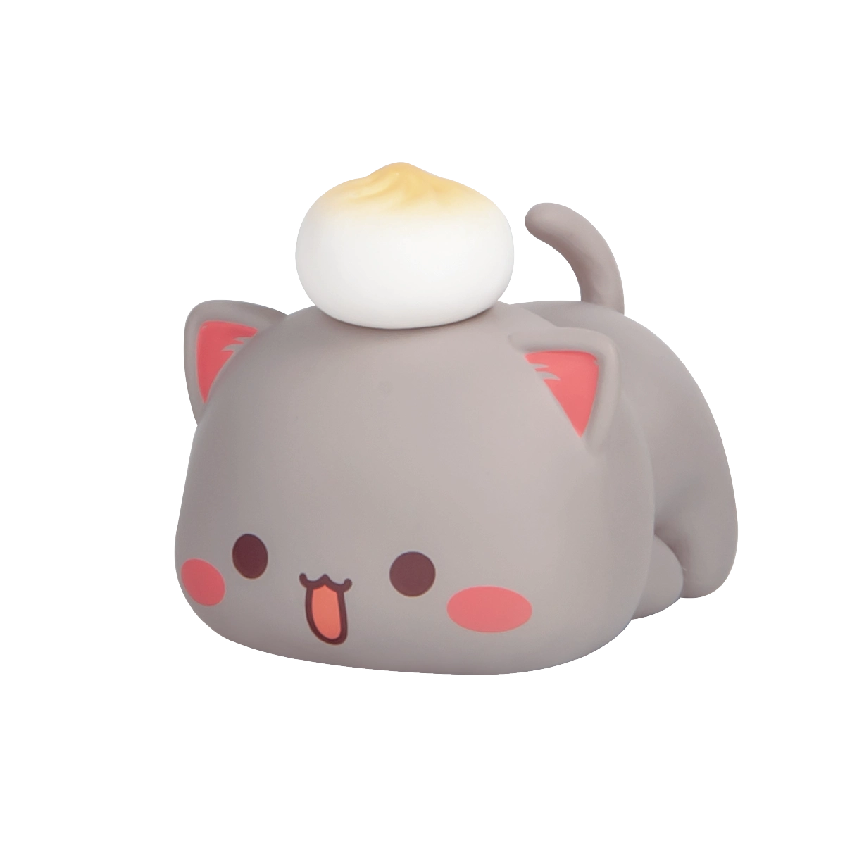 Peach Yuanbao white cat holding a gold ingot, Peach and Goma's Sweet Mini Universe