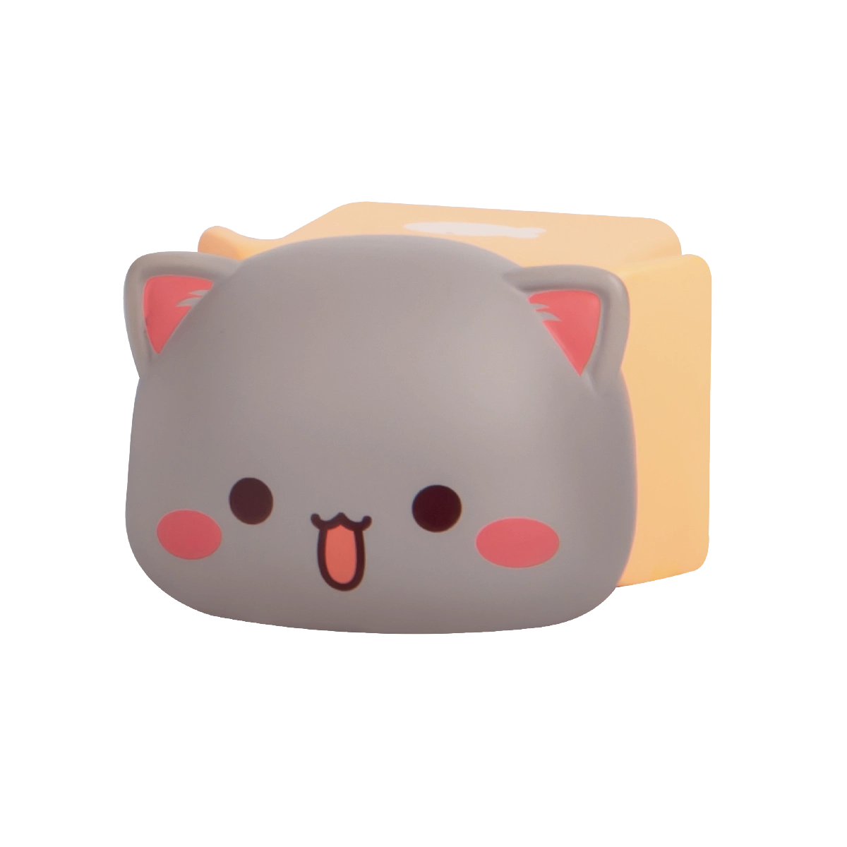 Lucky Peach Pouch white cat holding a red fortune pouch, Peach and Goma's Sweet Mini Universe