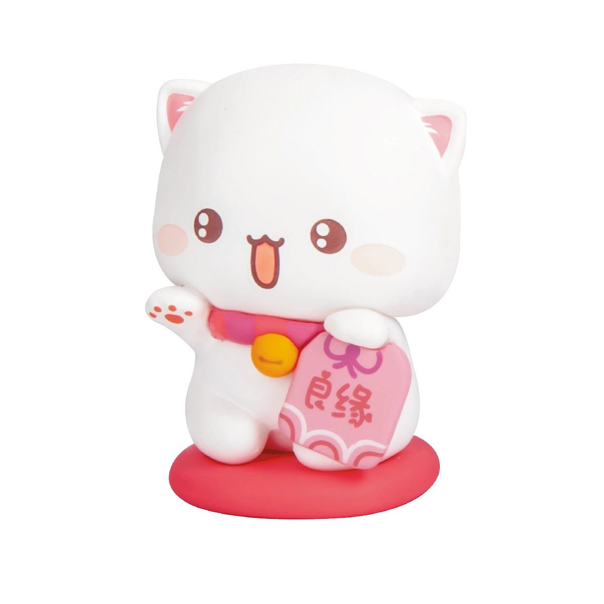 Goma Cherry grey cat with whipped cream and a red cherry on its head, Peach and Goma's Sweet Mini Universe