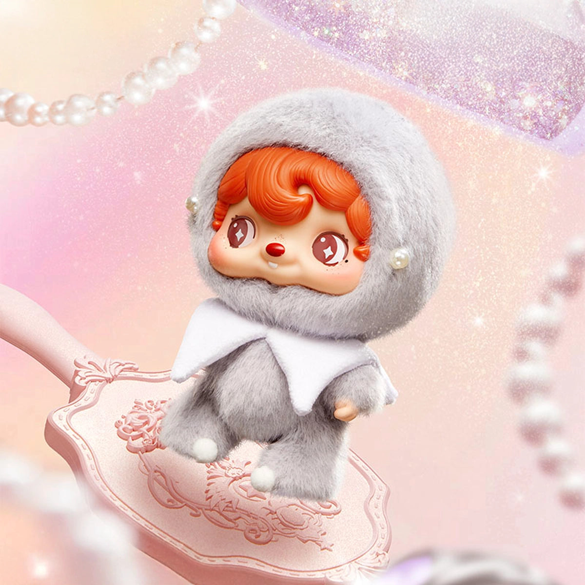 POUKAPOUKA Mood Bubbles blind box packaging showing the devil-suit figure