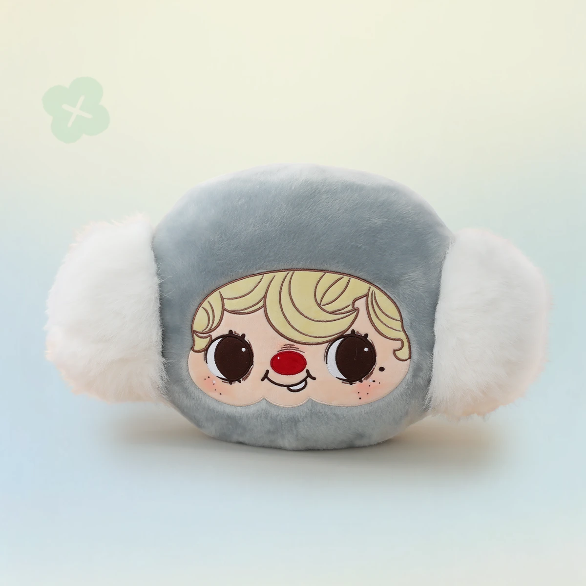 POUKAPOUKA Pocket Cosmos throw pillow, grey cloud plush cushion with white fluffy side puffs