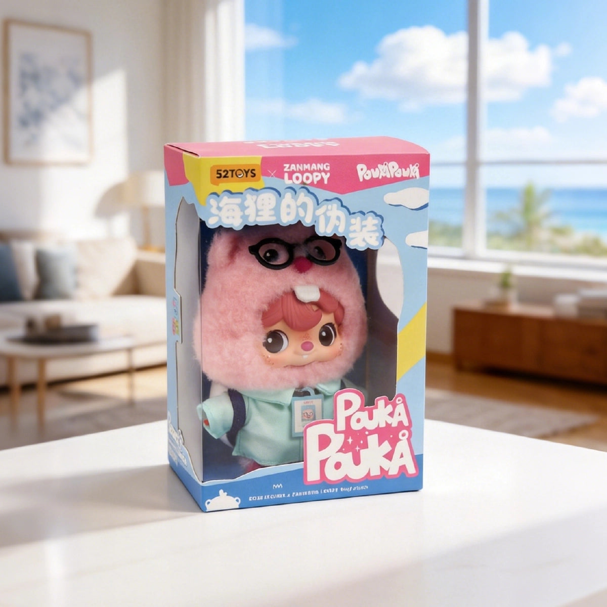 POUKAPOUKA x Zanmang Loopy Beaver's Disguise vinyl plush inside its window box