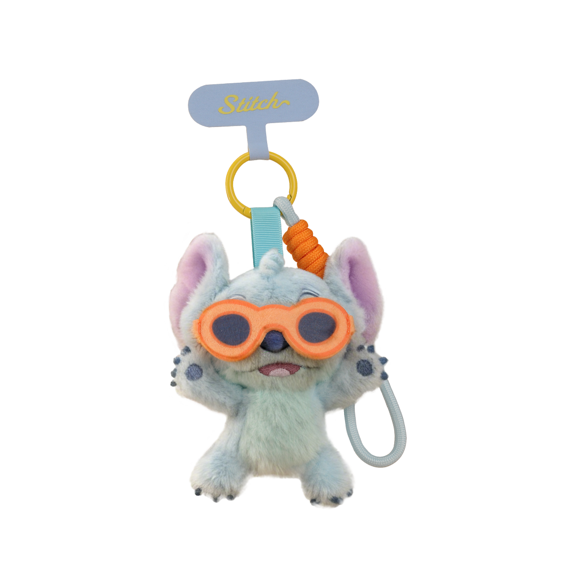 Main product view in gray and yellow tones from DISNEY STITCH ALOHA HAWAII SERIES – PLUSH PHONE STRAP BLIND BOX by 52TOYS