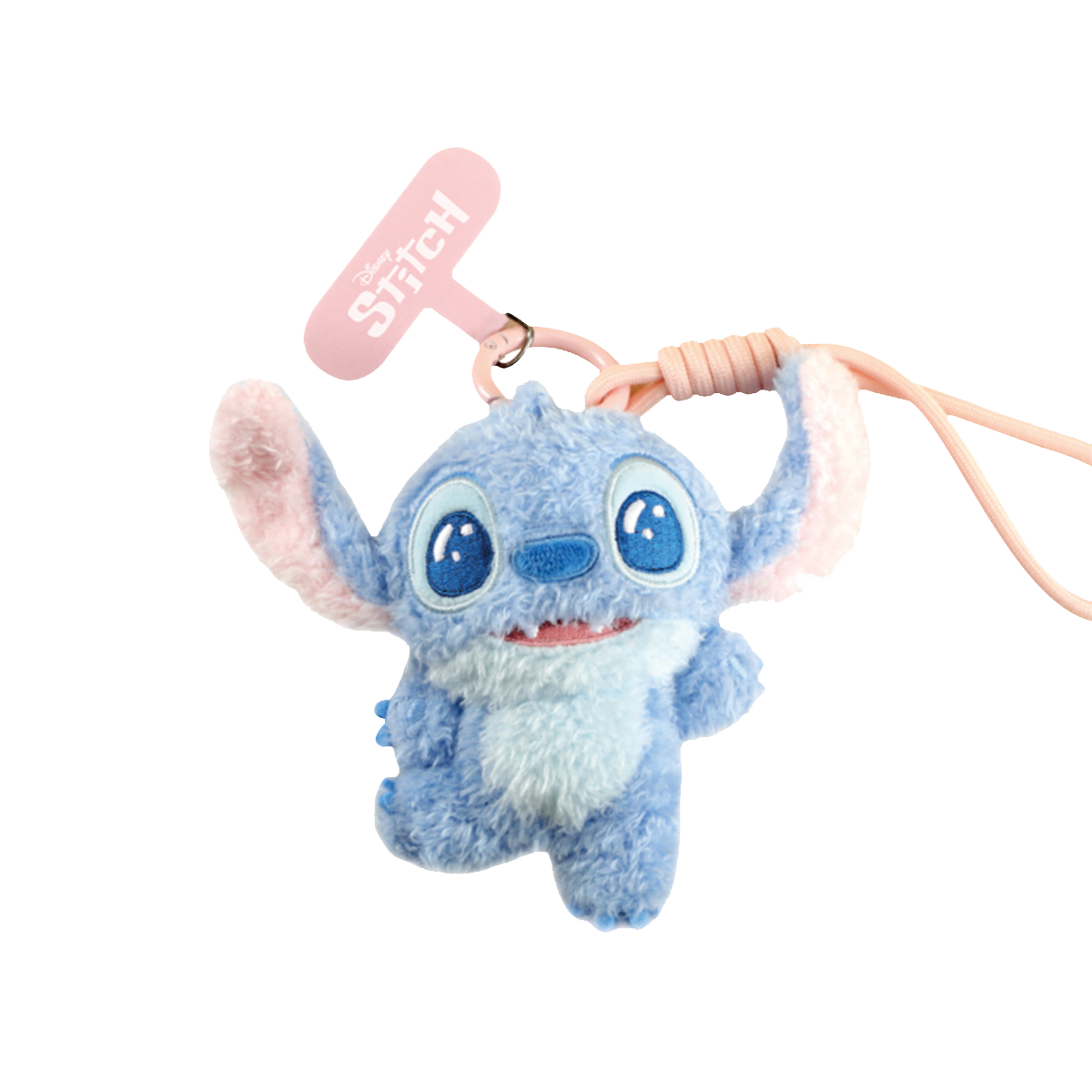 Main product view in pink and gray tones from DISNEY STITCH MOOD SERIES PLUSH PHONE CHARM BLIND BOX by 52TOYS