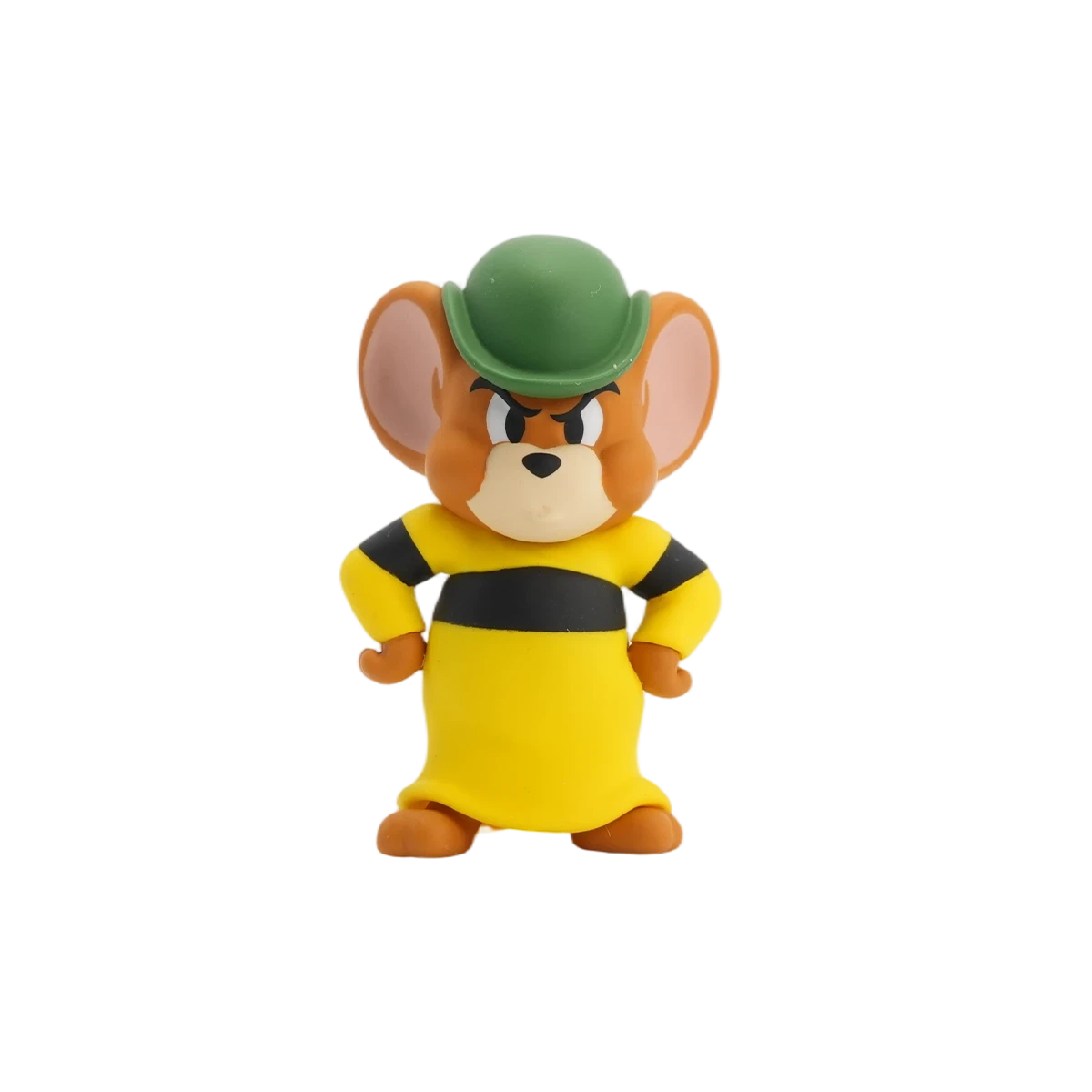 Mighty Muscles Jerry mouse flexing in a yellow striped strongman outfit, Tom and Jerry MiniMe Series 2 by 52TOYS