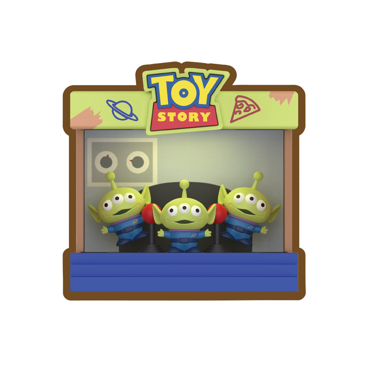 Three Toy Story Aliens arcade stage figure front view