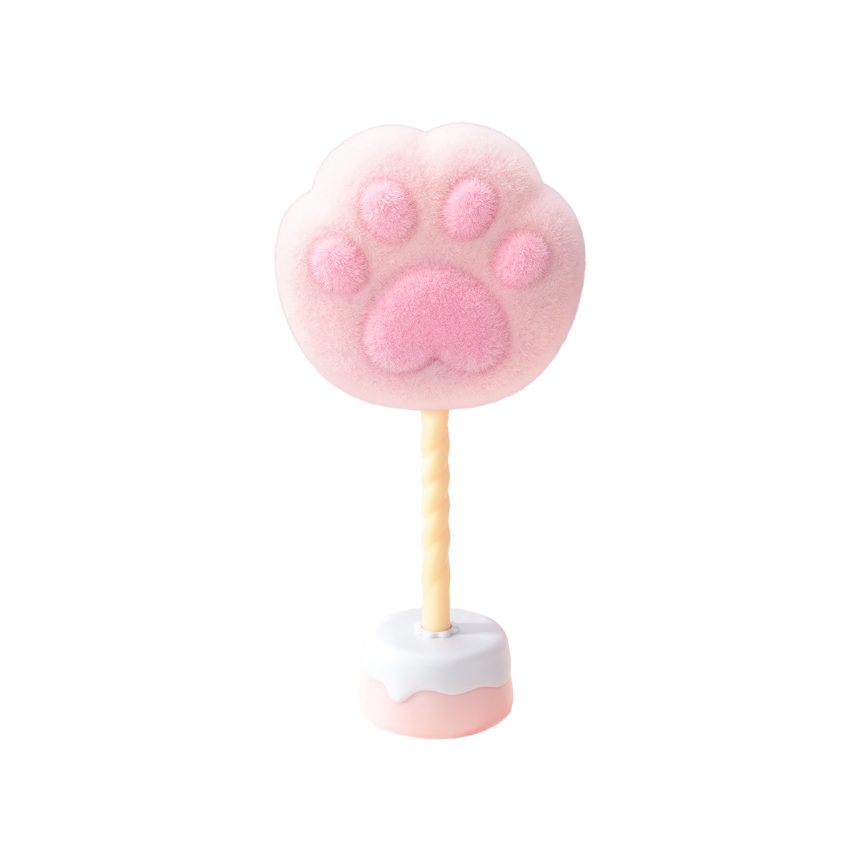 Secret pink paw-print marshmallow lollipop front view